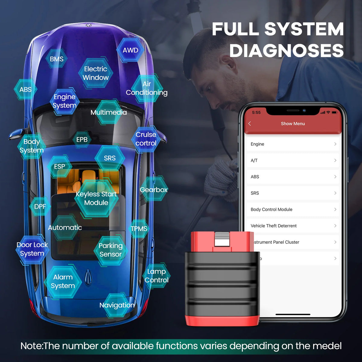 THINKCAR THINKDIAG Mini Car Diagnostic Tool OBD2 Bluetooth Scanner Tools All Cars Full System Diagnose Lifetime Free Code Reader