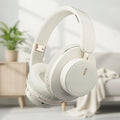 Bluetooth Headphones Over Ear Wireless Headset BT5.3 Foldable Portable Hi-Res Audio Fashion Aesthetic Deep Bass Stereo 24H Battery Fast Charge Dual Mode With Mic Noise Isolation For Students Content Creators Remote Work Trave