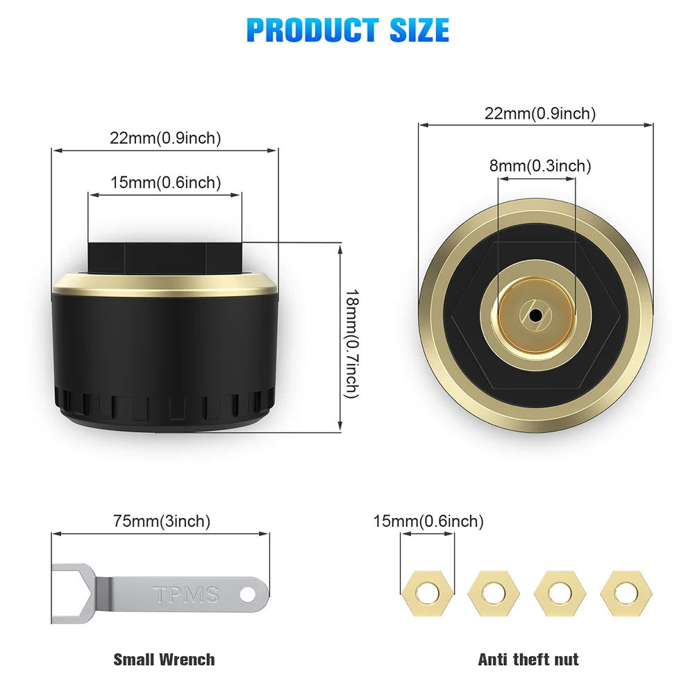 Car TPMS Bluetooth-compatible Tire Pressure Monitoring System External Sensor App Car Tire Pressure Monitoring System