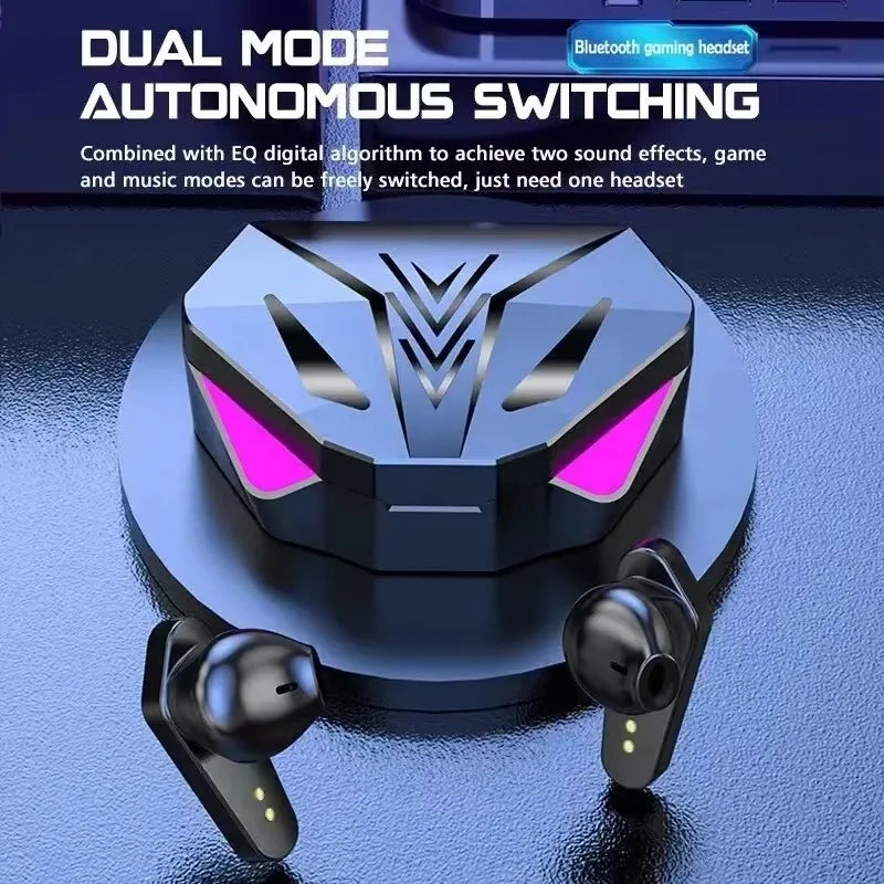 Bluetooth TWS Gaming Earphones Low Latency Wireless In-Ear Headphones With Built-in Mic LED Indicator Lights